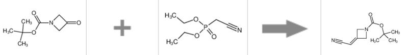 图1 3-(氰基亚甲基)氮杂环丁烷-1-甲酸叔丁酯的合成反应式.png