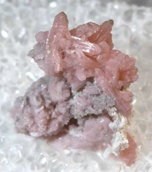 FIGURE 7.18 Ancylite-(Ce), CeSr(CO3)2(OH) H2O, 5- to 6-mm pink crystals.