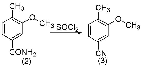 2-甲氧基-4-氰基甲苯的合成