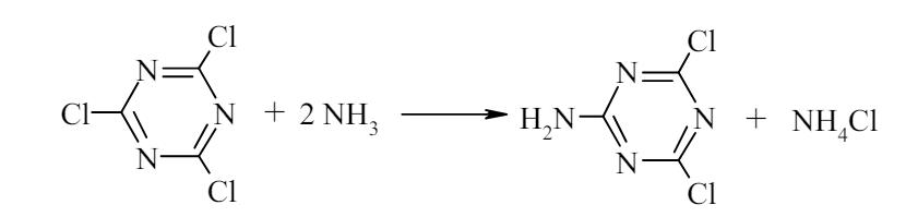 图1 2-氨基-4,6-二氯-S-三嗪的合成反应式.png