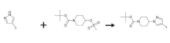 -(4-BOC-piperidyl)-4-iodopyrazole synthesis