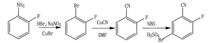 2-氟-5-溴苯腈的合成路线