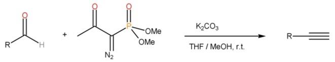 (1-重氮基-2-氧代丙基)膦酸二甲酯的增碳反应
