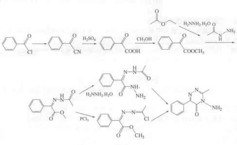 苯嗪草酮的合成路线