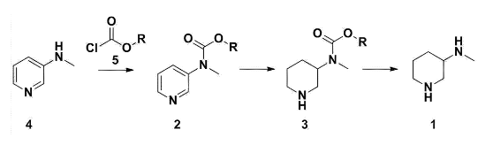 3-甲氨基哌啶及其盐的合成路线