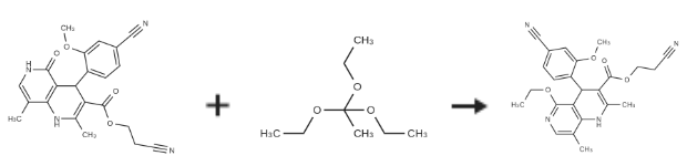 2-cyanoethyl 4-(4-cyano-2-methoxyphenyl)-5-ethoxy-2,8-dimethyl-1,4-dihydro-1,6-naphthyridine-3-carboxylate synthesis