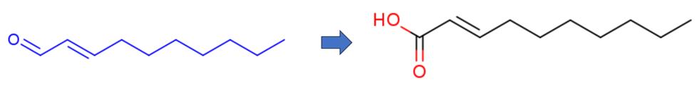 反式-2-癸烯醛的氧化反应