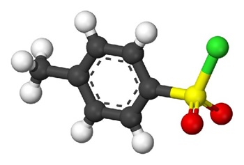 Tosyl chloride ball and stick model