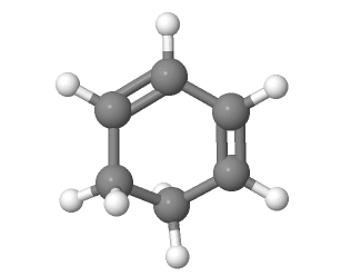 1,3-CYCLOHEXADIENE ball and stick model