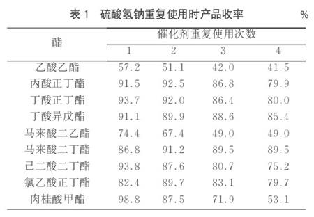 硫酸氢钠重复使用时产品收率.jpg