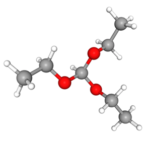 Triethyl orthoformate ball and stick model