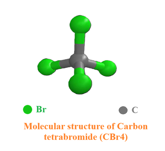 Molecular structure of Carbon tetrabromide (CBr4)