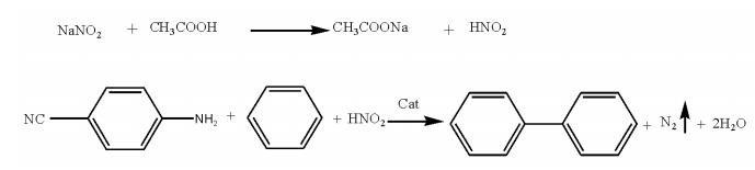 4-氰基联苯反应式