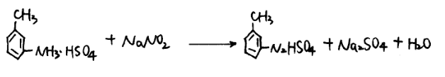 Synthesis of m-toluidine diazonium salt