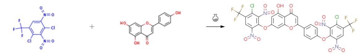 2,4-二氯-3,5-二硝基三氟甲苯的芳香亲核取代反应