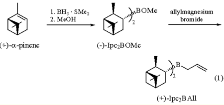 preparation of (-)-IPC2B(ALLYL), 1M IN PENTANE