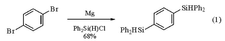 Preparation of Benzene, 1,4-bis(diphenylsilyl)-