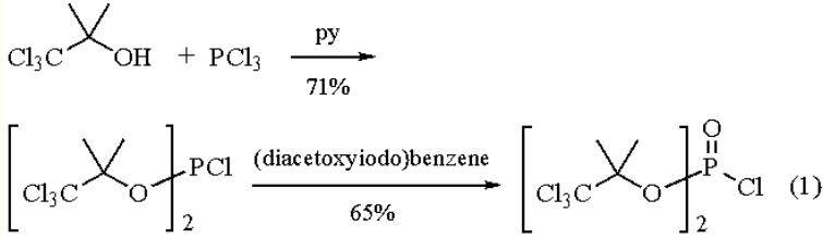 BIS(2,2,2-TRICHLORO-1,1-DIMETHYLETHYL) PHOSPHOROCHLORIDATE synthesis method