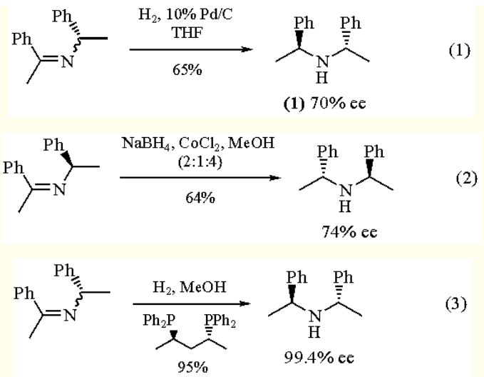 (-)-Bis[(S)-1-phenylethyl]amine synthesis