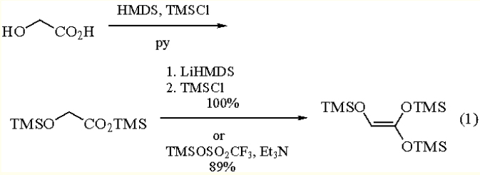 Tris(trimethylsilyloxy)ethylene synthesis