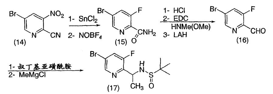 5-溴-2-氰基-3-硝基吡啶作为起始原料