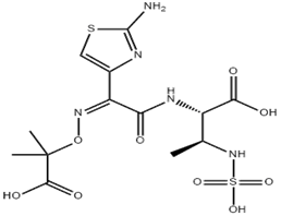 (2S,3S)-2-((Z)-2-(2-aminothiazol-4-yl)-2-(((2-carboxypropan-2-yl)oxy)imino)acetamido)-3-(sulfoamino)butanoic acid