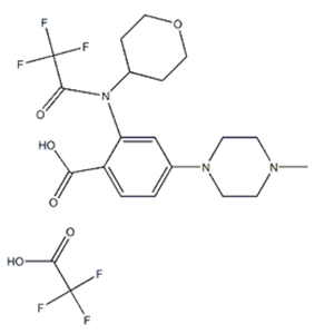 4-(4-methylpiperazin-1-yl)-2-[(tetrahydropyran-4-yl)(2,2,2-trifluoroacetyl)amino]benzoic acid trifluoroacetate