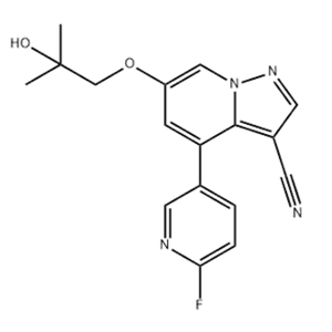 4-(6-Fluoropyridin-3-yl)-6-(2-hydroxy-2-methylpropoxy )pyrazolo[1,5-a]pyridine-3-carbonitrile