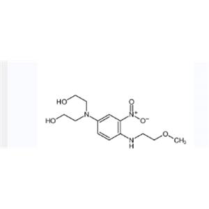 1-[(2'-Methoxyethyl)amino]-2-nitro-4-[di-(2'-hydroxyethyl)amino]benzene