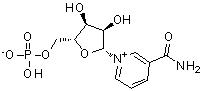 CAS # 1094-61-7, Nicotinamide ribonucleotide, Nicotinamide mononucleotide, Nicotinamide ribonucleoside 5'-phosphate, Nicotinamide ribonucleotide, Nicotinamide ribotide, beta-D-NMN, beta-NMN