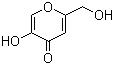 CAS # 501-30-4, Kojic acid, 5-Hydroxy-2-hydroxymethyl-4-pyrone, 5-Hydroxy-2-(hydroxymethyl)-4H-pyran-4-one