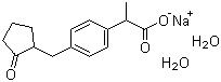 CAS # 80382-23-6, Loxoprofen sodium, Sodium 2-[4-(2-Oxocyclopentyl-1-methyl)phenyl]propionate dihydrate