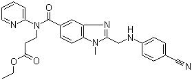CAS # 211915-84-3, 3-[[[2-[[(4-Cyanophenyl)amino]methyl]-1-methyl-1H-benzimidazol-5-yl]carbonyl]pyridin-2-ylamino]propionic acid ethyl ester