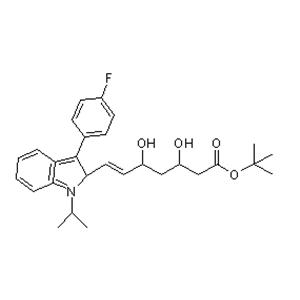 Tert-butyl(E)-3,5-dihydroxy-7-[3'-(4"-fluorophenyl)-1'-methylethyl-indol-2'-yl] hept-6-enoate