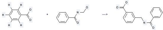 N-(Hydroxymethyl)benzamide can react with benzoic acid to get 3-(benzoylamino-methyl)-benzoic acid.