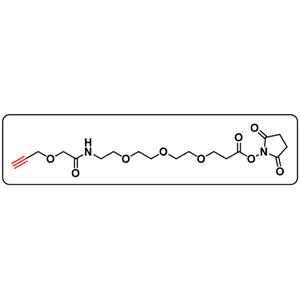 Propargyl-O-C1-amido-PEG3-C2-NHS ester