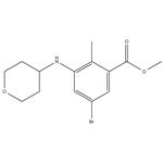 Benzoic acid, 5-broMo-2-Methyl-3-[(tetrahydro-2H-pyran-4-yl)aMino]-, Methyl ester pictures