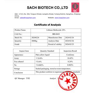 Lithium Methoxide Solution in Methanol, 10%