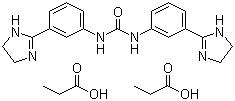 CAS # 55750-06-6, Imidocarb dipropionate, N,N'-Bis(3-(4,5-dihydro-1H-imidazol-2-yl)phenyl)urea dipropionate