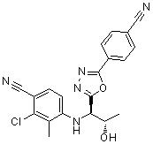 CAS # 1182367-47-0, 2-Chloro-4-[[(1R,2S)-1-[5-(4-cyanophenyl)-1,3,4-oxadiazol-2-yl]-2-hydroxypropyl]amino]-3-methylbenzonitrile, RAD 140