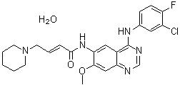 CAS # 1042385-75-0, (2E)-N-[4-[(3-Chloro-4-fluorophenyl)amino]-7-methoxy-6-quinazolinyl]-4-(1-piperidinyl)-2-butenamide hydrate (1:1)