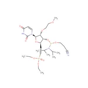 1-[(5E)-3-O-[(Bis-diisopropyl amino)(2-cyano ethoxy)phosphino]-5,6-dideoxy-6-(diethoxy ? phosphinyl)-2-O-(2-methoxyethyl)-β-D-ribo-hex-5-enofuranosyl]uracil