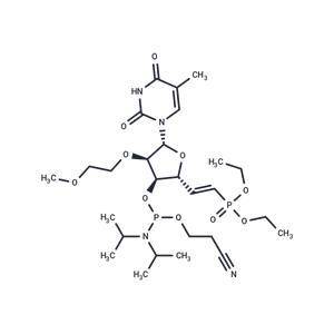 1-[(5E)-3-O-[(Bis-di-isopropyl ? amino)(2-cyanoethoxy) phosphino]-5,6-dideoxy-6-(diethoxyphosphinyl)-2-O-(2-methoxyethyl)-β-D-ribo-hex-5-enofuranosyl]-5-methyluracil