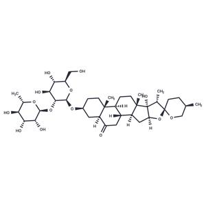 (25R)-3β,17α-dihydroxy-5α- spirostan-6-one3-O-α-L- rhamnopyranosyl-(1→2)-β- D-glucopyranoside