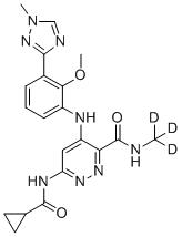 CAS # 1609392-27-9, Deucravacitinib, 6-(cyclopropanecarbonylamino)-4-[2-methoxy-3-(1-methyl-1,2,4-triazol-3-yl)anilino]-N-(trideuteriomethyl)pyridazine-3-carboxamide