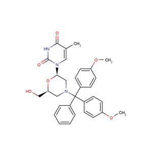 7'-OH-N-DMTr morpholino-5-methyluracil