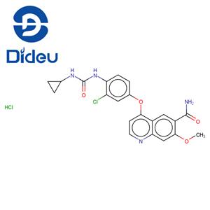 4-(3-chloro-4-(((cyclopropylamino)carbonyl)amino)phenoxy)-7-methoxy-6-quinolinecarboxamide monohydrochloride