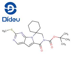 Spiro[cyclohexane-1,9'(6'H)-pyrazino[1',2':1,5]pyrrolo[2,3-d]pyrimidine]-7'(8'H)-carboxylic acid, 2'-(methylthio)-6'-oxo-, 1,1-dimethylethyl ester