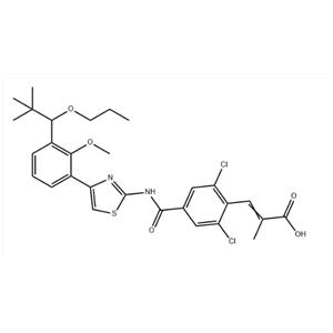 2-Propenoic acid, 3-[2,6-dichloro-4-[[[4-[3-(2,2-dimethyl-1-propoxypropyl)-2-methoxyphenyl]-2-thiazolyl]amino]carbonyl]phenyl]-2-methyl-