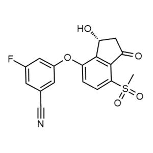 (R)-3-Fluoro-5-((3-hydroxy-7-(methylsulfonyl)-1-oxo-2,3-dihydro-1H-inden-4-yl)oxy)benzonitrile